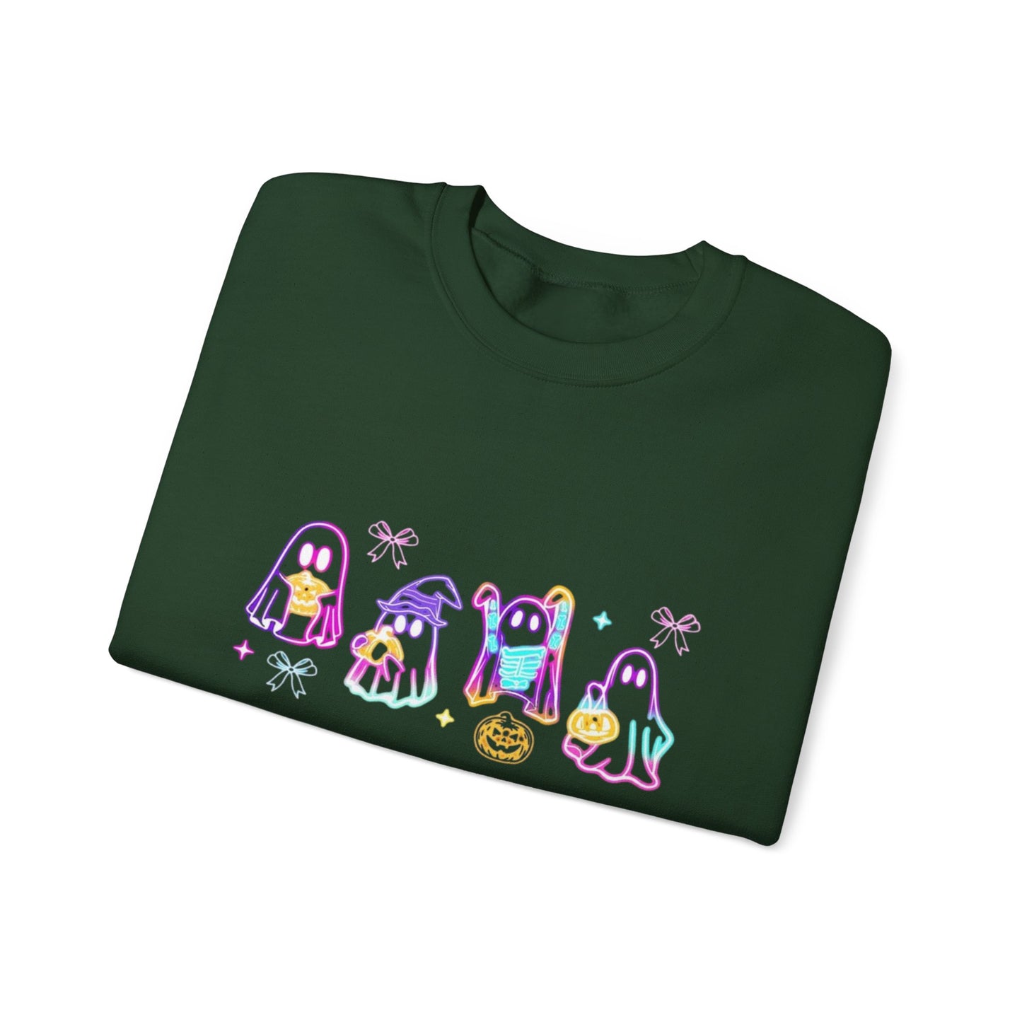 Ghost Neon Color Halloween Sweatshirt, Halloween Party Sweater - PopCultureByDesign36