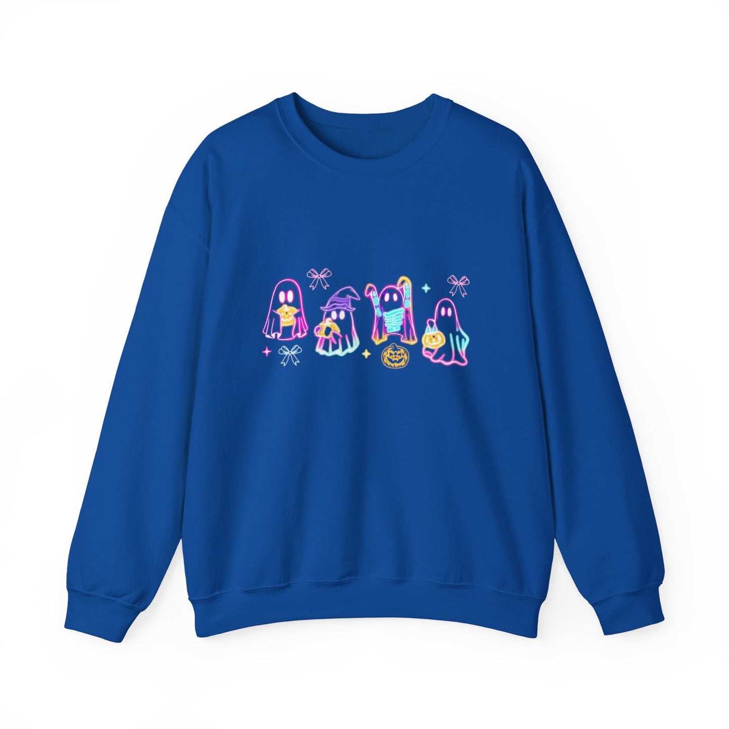 Ghost Neon Color Halloween Sweatshirt, Halloween Party Sweater - PopCultureByDesign36