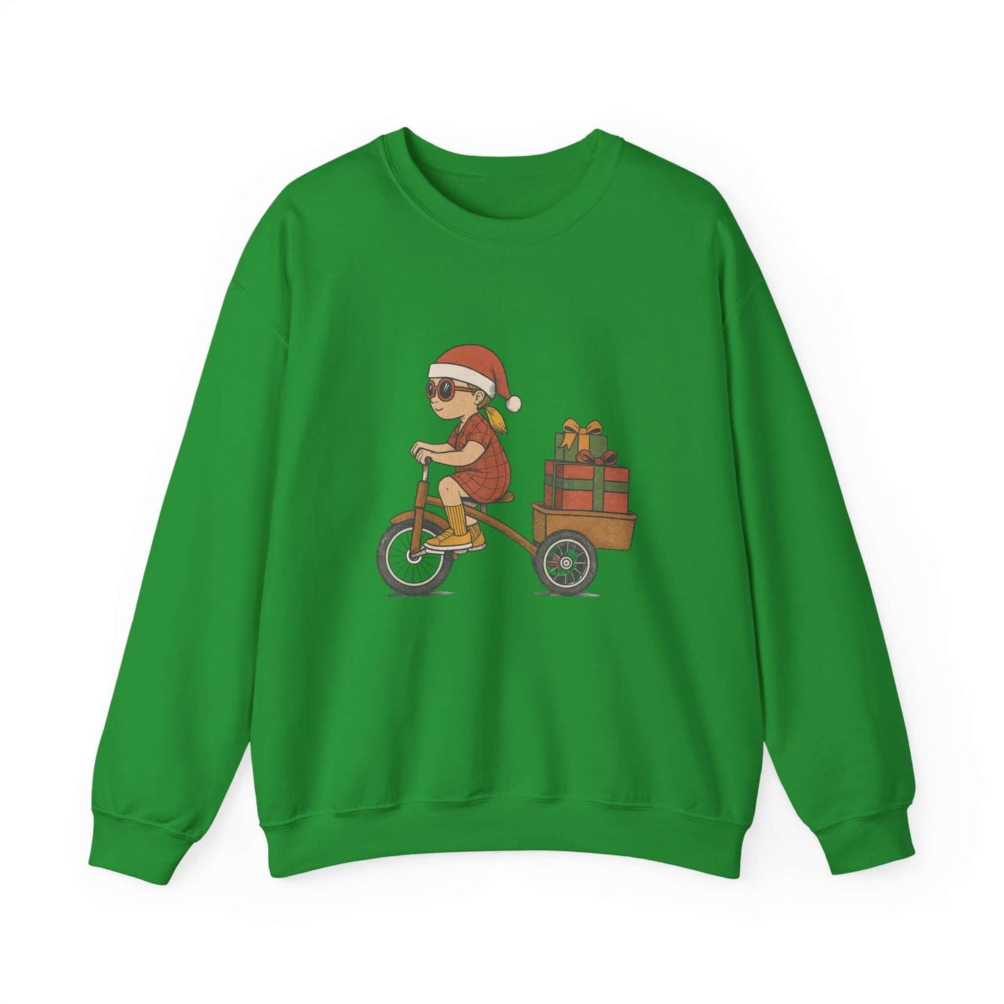 Christmas Bike Ride Sweatshirt, Santa Hat Daughter Gift