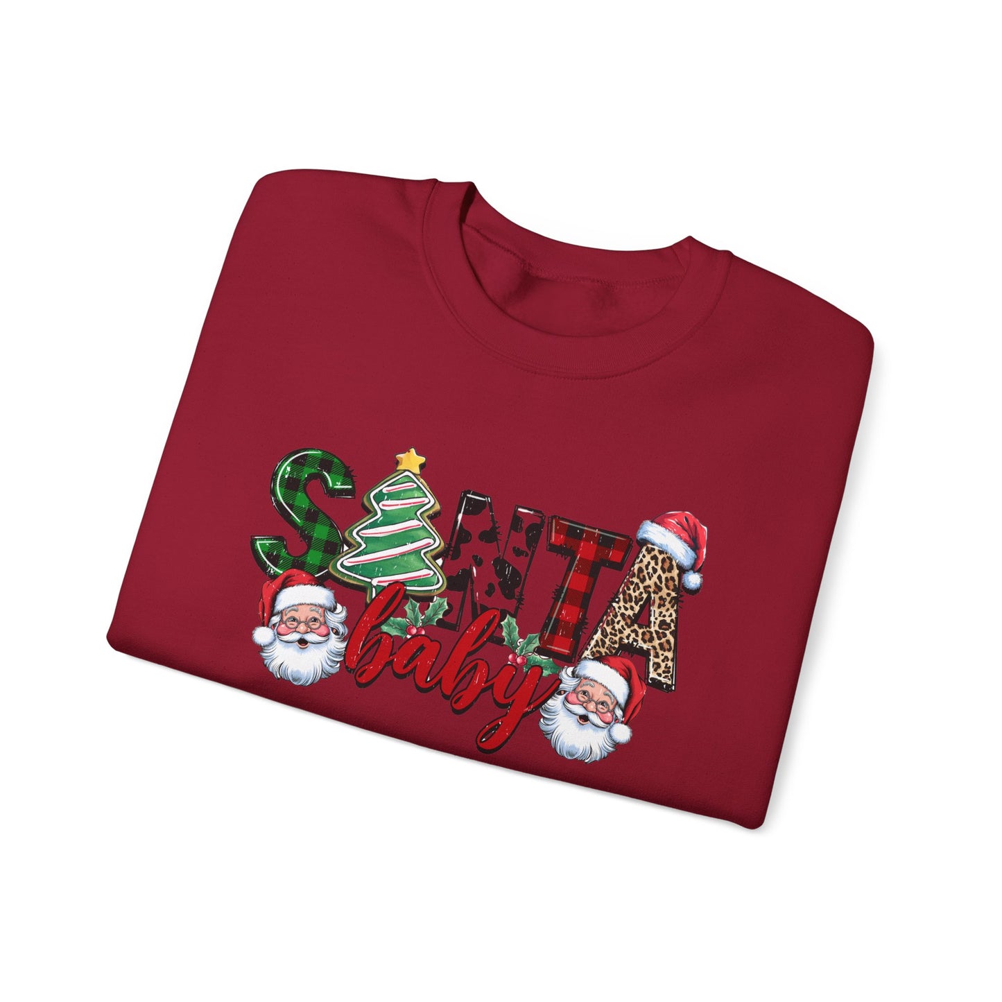 Santa Baby Sweatshirt, Merry Christmas Sweater, Retro Santa Sweatshirt - PopCultureByDesign36
