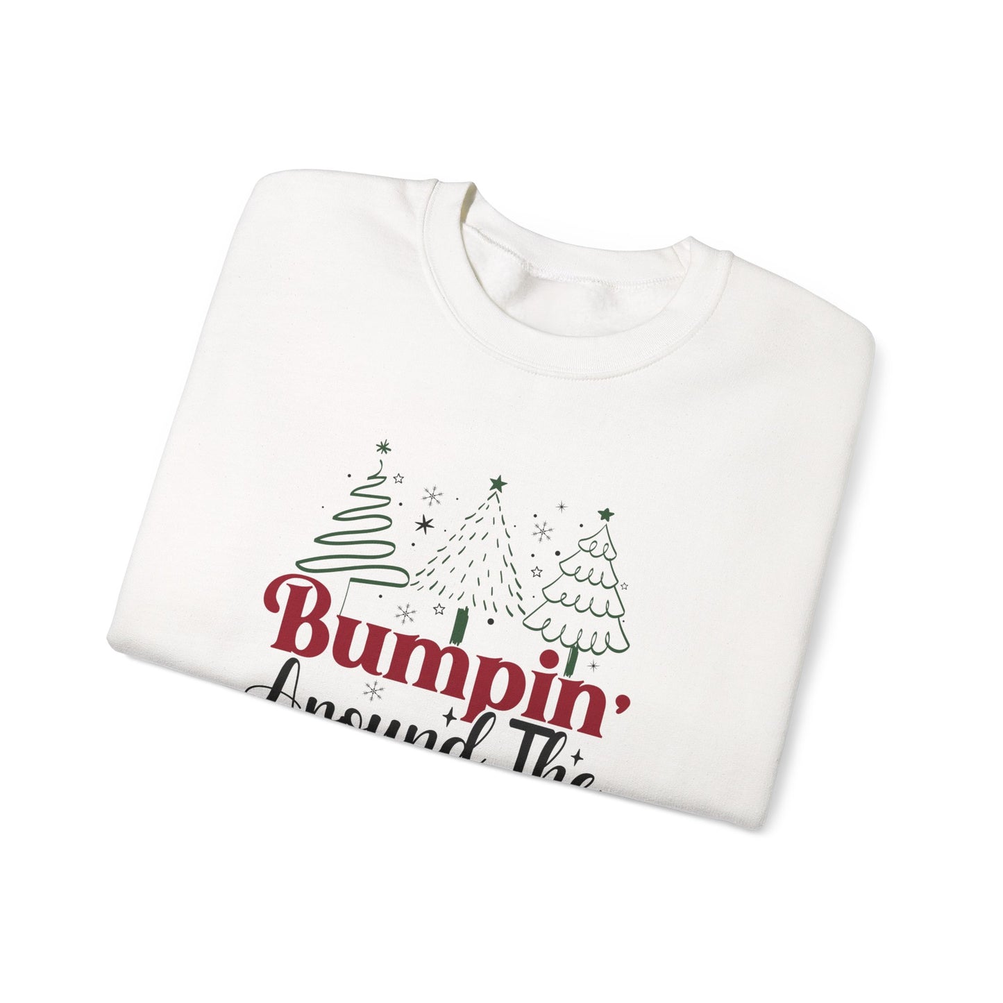 Bumpin Around Christmas Tree Sweatshirt, Pregnancy Reveal Sweater, Xmas Pregnant Shirt - PopCultureByDesign36