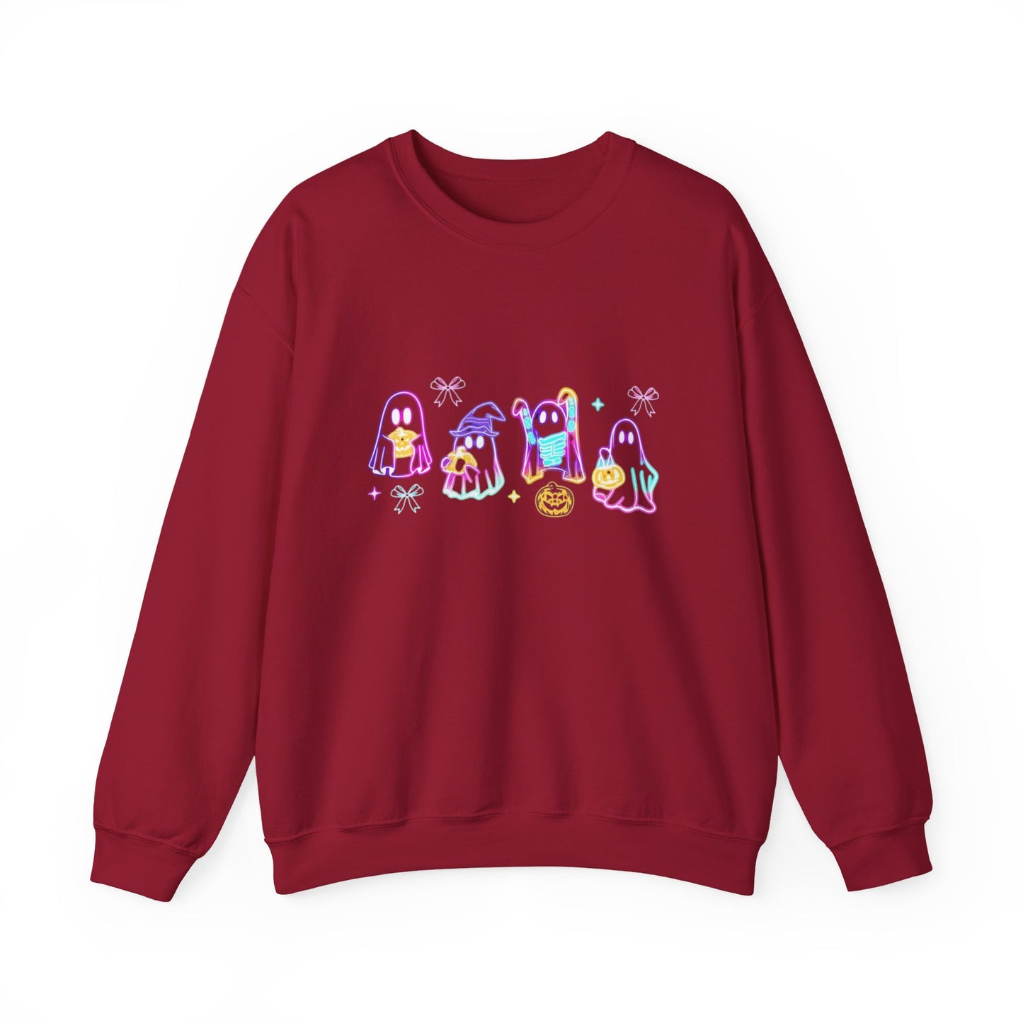 Ghost Neon Color Halloween Sweatshirt, Halloween Party Sweater - PopCultureByDesign36