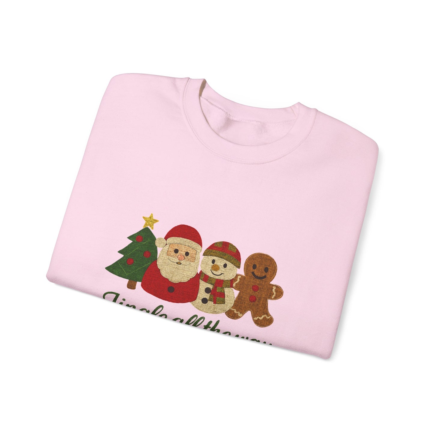 Christmas Jingle All the Way Sweatshirt, Santa Snowman Gingerbread Sweatshirt - PopCultureByDesign36
