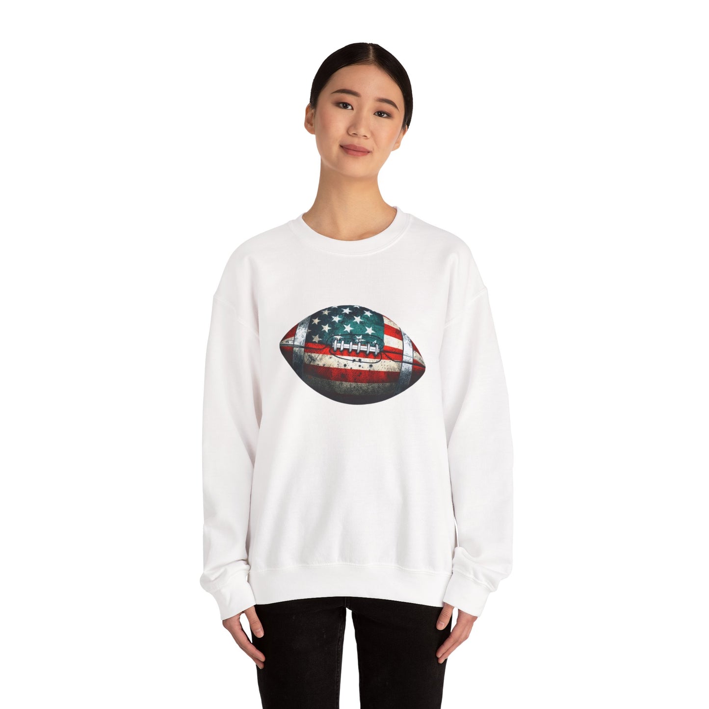 Patriotic Football Sweatshirt, Football Mom, Gameday Sweatshirt - PopCultureByDesign36