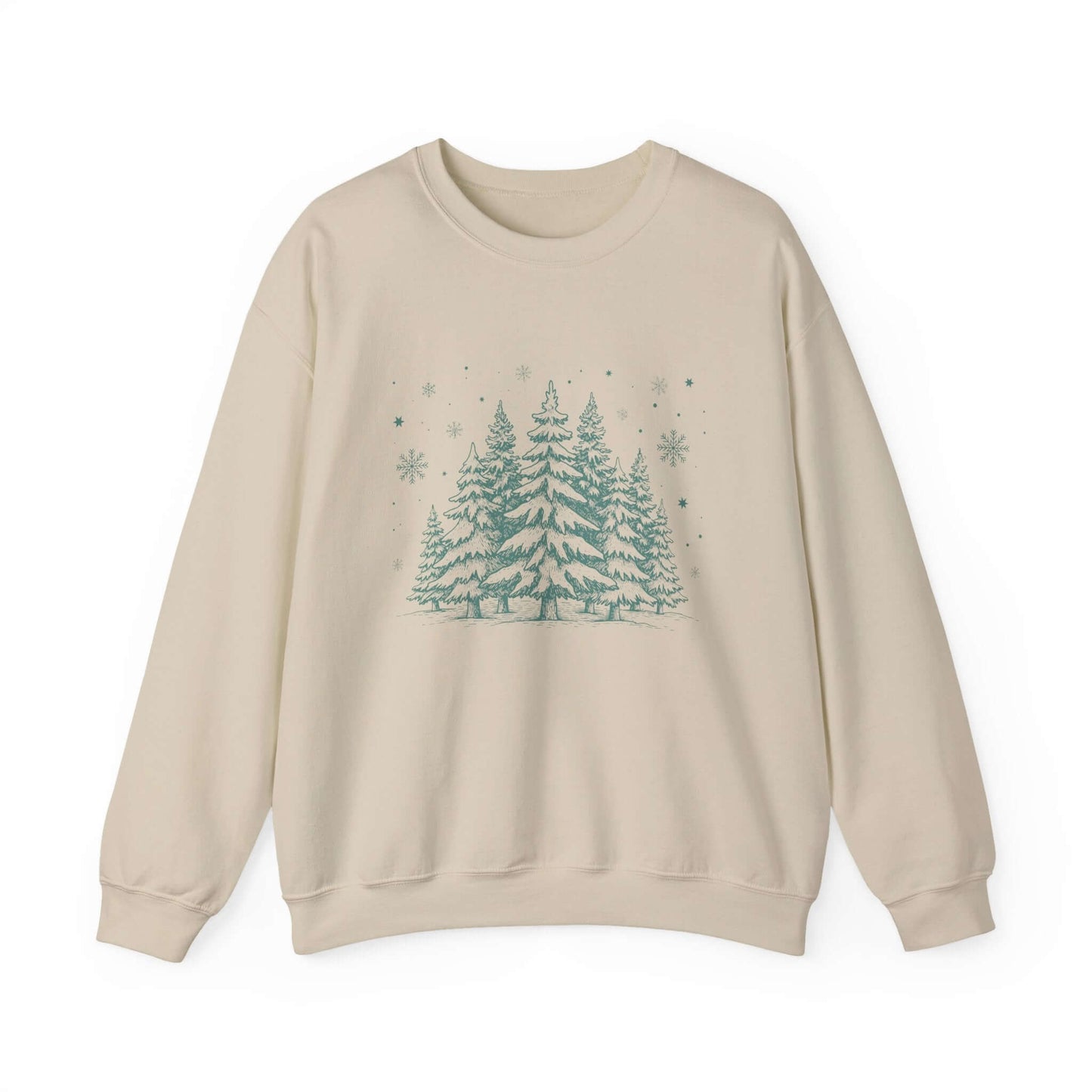 Christmas Tree Crewneck Sweatshirt, Needlework Style, Winter Top - PopCultureByDesign36