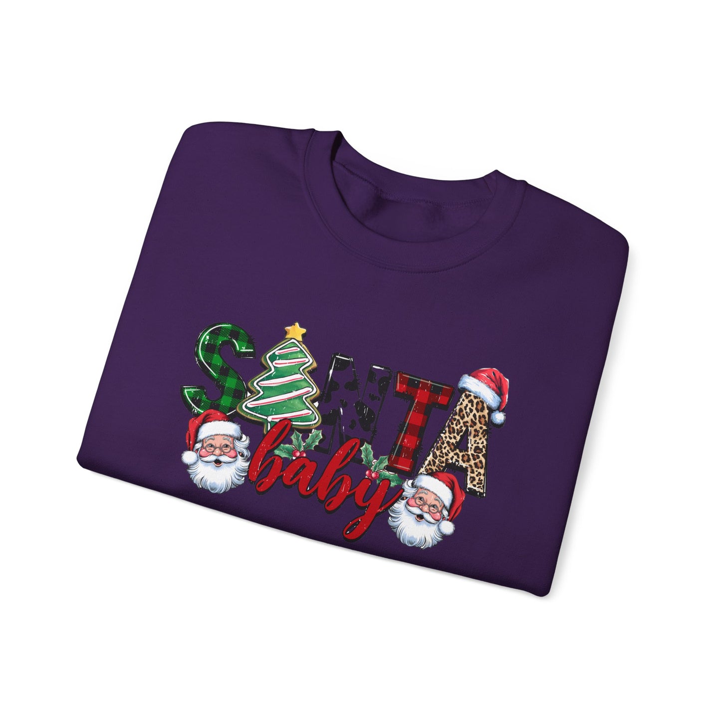 Santa Baby Sweatshirt, Merry Christmas Sweater, Retro Santa Sweatshirt - PopCultureByDesign36