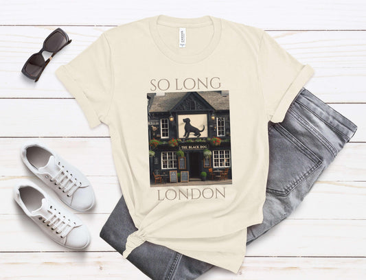 From Memes to Masterpieces: How Pop Culture Shapes Your Personal Style on a casual tee with design featuring a dog and London imagery.