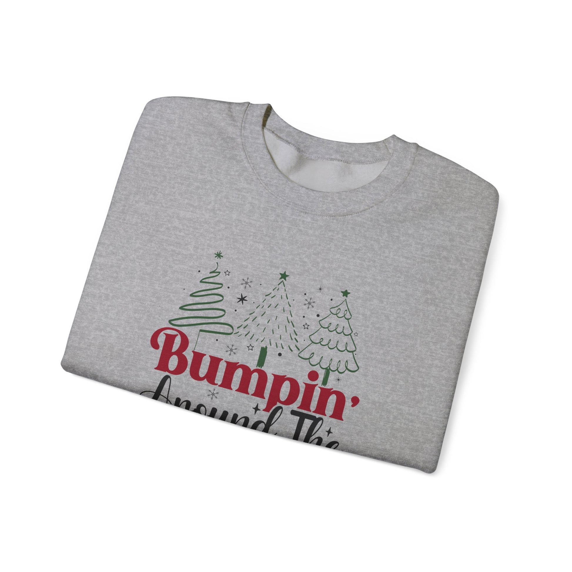 Bumpin Around Christmas Tree Sweatshirt, Pregnancy Reveal Sweater, Xmas Pregnant Shirt - PopCultureByDesign36