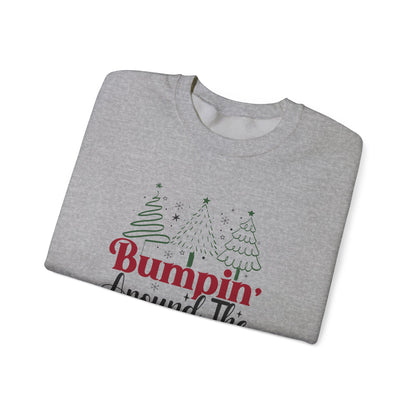Bumpin Around Christmas Tree Sweatshirt, Pregnancy Reveal Sweater, Xmas Pregnant Shirt - PopCultureByDesign36