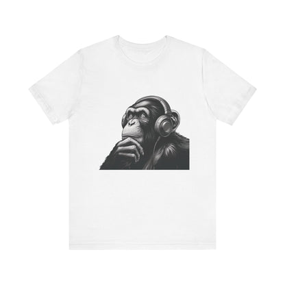 Chimpanzee Wearing Headphones Shirt, Pop Art Fans, Music Lover Shirt - PopCultureByDesign36