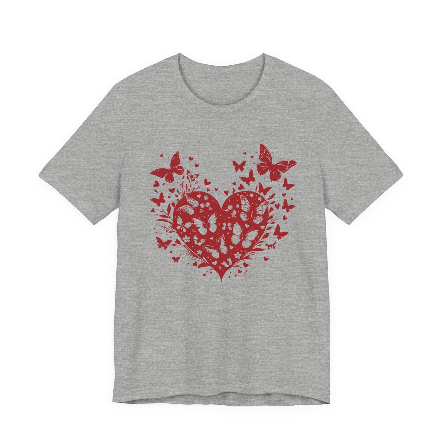 Butterfly Heart Valentines Day Shirt, Butterfly Valentine Tee, Cute Heart T-Shirt - PopCultureByDesign36