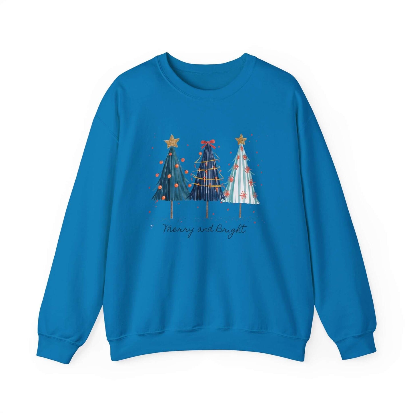 Christmas Watercolor Tree Sweatshirt, Cozy Seasonal Top, Boho XMas - PopCultureByDesign36