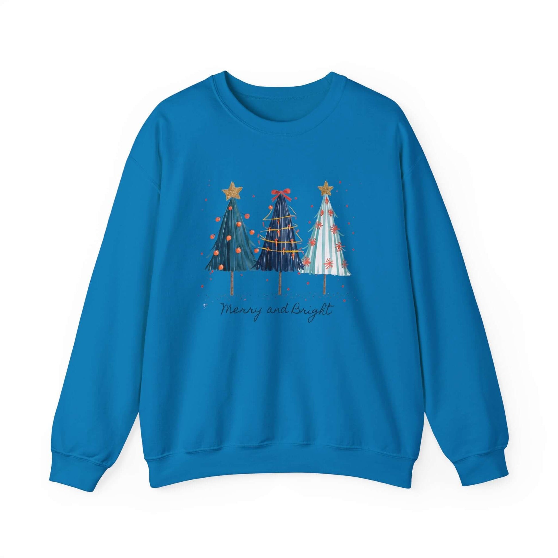 Christmas Watercolor Tree Sweatshirt, Cozy Seasonal Top, Boho XMas - PopCultureByDesign36