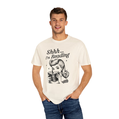 Shh I'm reading Comfort Colors® Unisex T-shirt, Book Lover Tee - PopCultureByDesign36