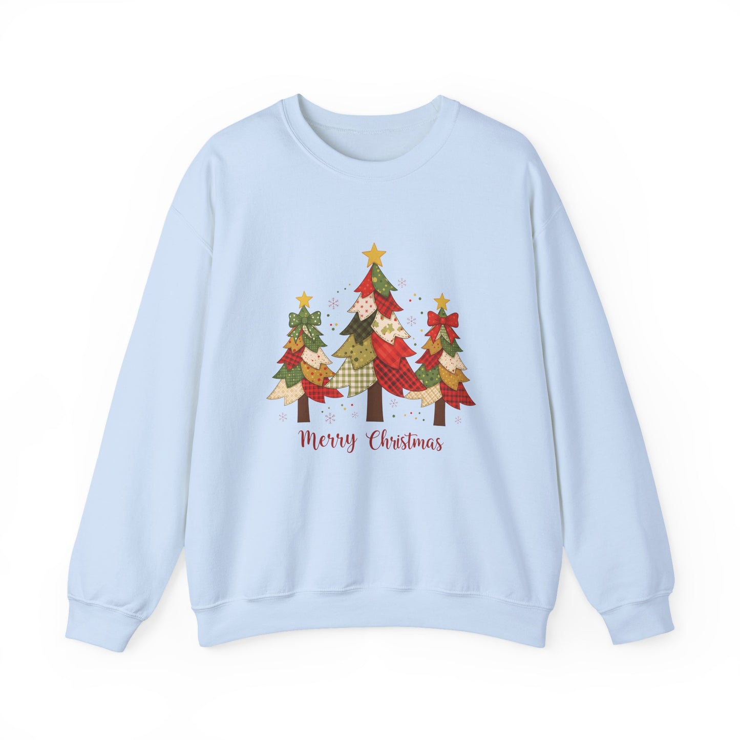 Christmas Tree Patchwork Quilt Style Sweatshirt, Merry Christmas Sweatshirt - PopCultureByDesign36