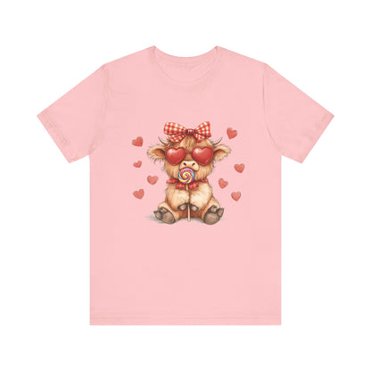 Valentines Highland Cow Shirt, Highland Cow Valentines Shirt, Cow Lover - PopCultureByDesign36