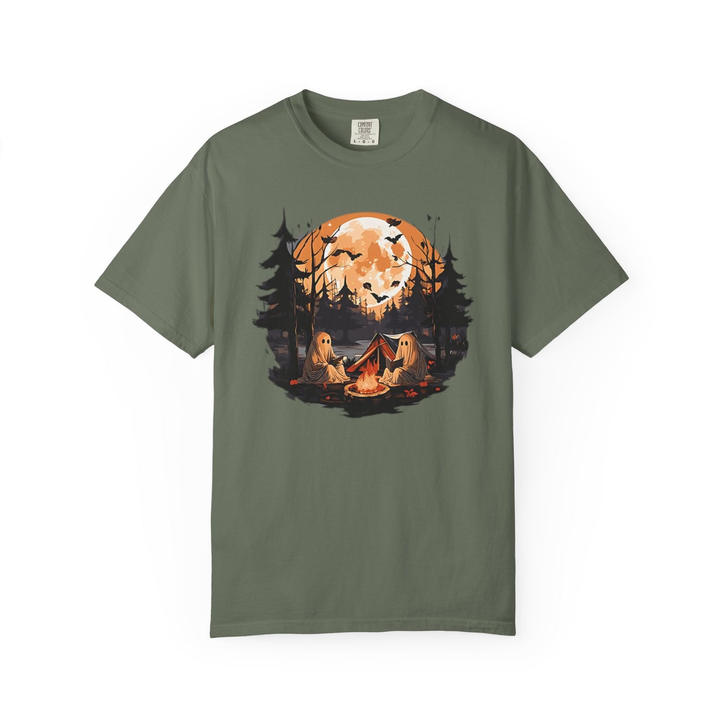 Cute Ghost Shirt, ghost reading Shirt, Cute campfire ghost - PopCultureByDesign36