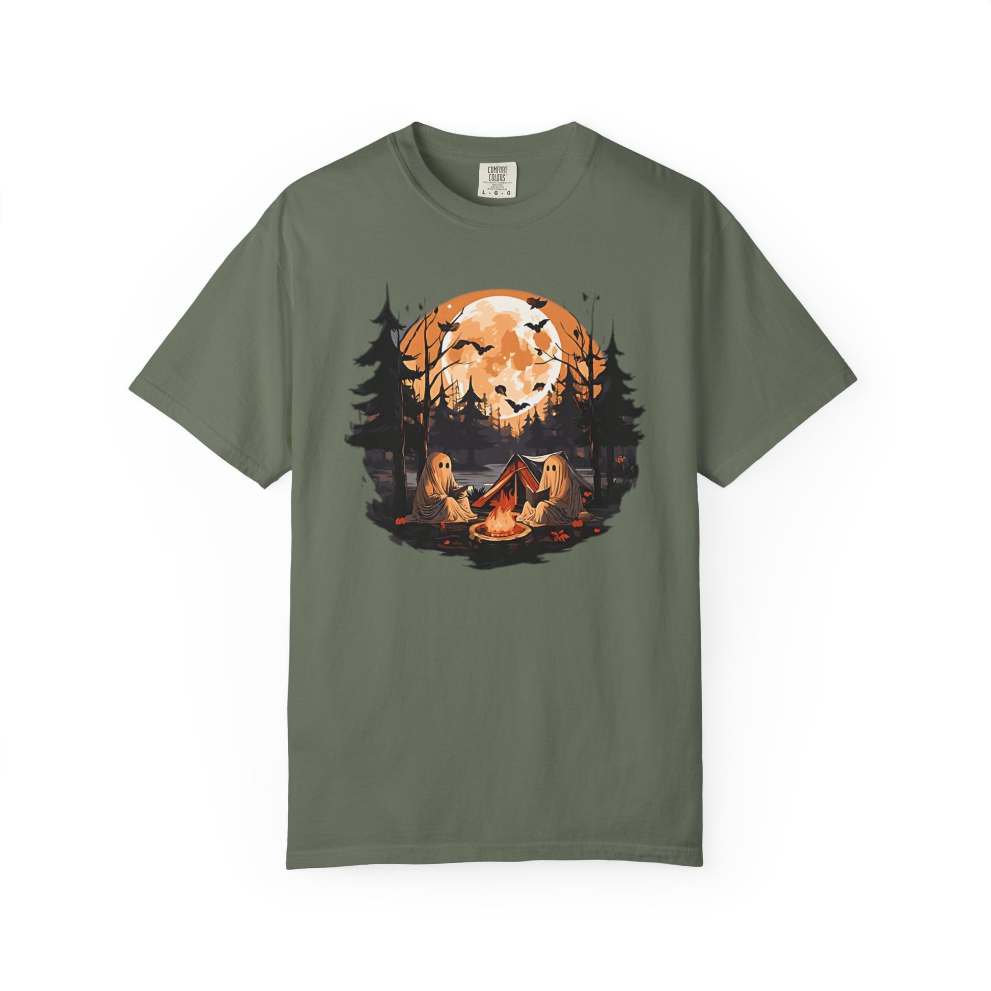 Cute Ghost Shirt, ghost reading Shirt, Cute campfire ghost - PopCultureByDesign36