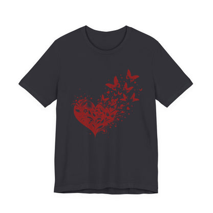 Butterfly Heart Valentines Day Shirt, Butterfly Valentine Tee, Cute Heart T-Shirt - PopCultureByDesign36
