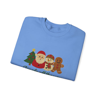 Christmas Jingle All the Way Sweatshirt, Santa Snowman Gingerbread Sweatshirt - PopCultureByDesign36