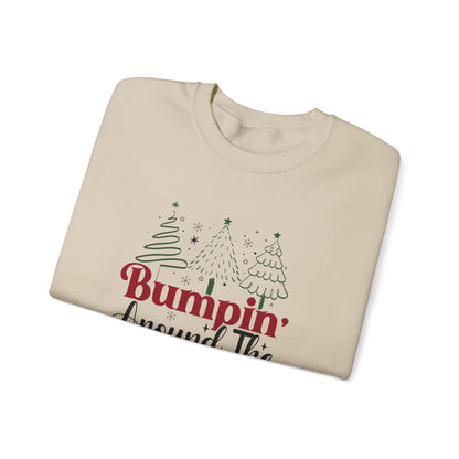 Bumpin Around Christmas Tree Sweatshirt, Pregnancy Reveal Sweater, Xmas Pregnant Shirt - PopCultureByDesign36