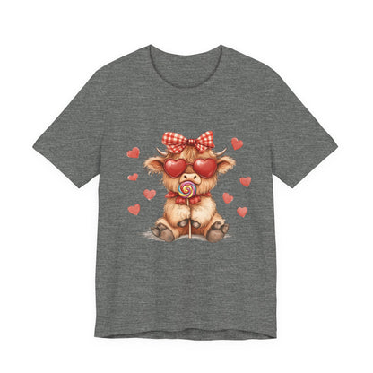 Valentines Highland Cow Shirt, Highland Cow Valentines Shirt, Cow Lover - PopCultureByDesign36