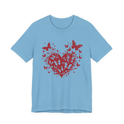 Butterfly Heart Valentines Day Shirt, Butterfly Valentine Tee, Cute Heart T-Shirt - PopCultureByDesign36