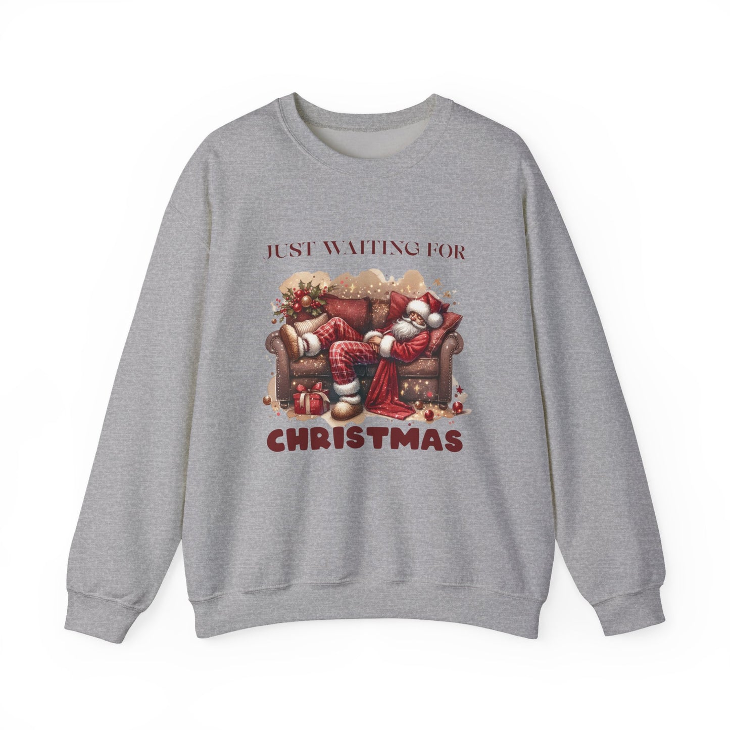 Just Waiting For Christmas Sweatshirt,Santa Clause Shirt ,Funny Christmas Shirt - PopCultureByDesign36