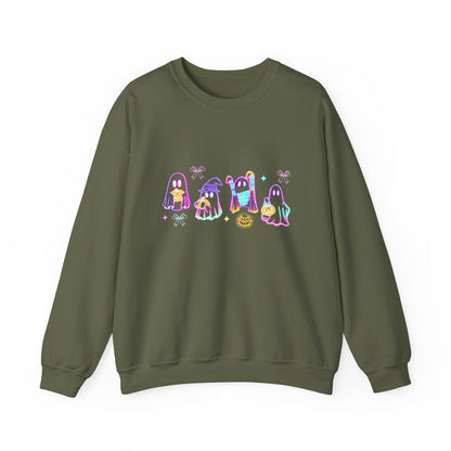 Ghost Neon Color Halloween Sweatshirt, Halloween Party Sweater - PopCultureByDesign36