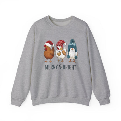 Cute Christmas Chickens Sweatshirt, Christmas Chicken Sweatshirt - PopCultureByDesign36