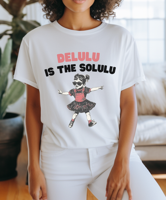 Delulu is the solulu Shirt, Anxiety Shirt, Meme Shirt, Delulu era Shirt, Funny Delusional Shirt, Dumb Y2k Shirt, Stupid Sarcastic Shirt, Depression Cartoon Tee, Silly Meme Shirt