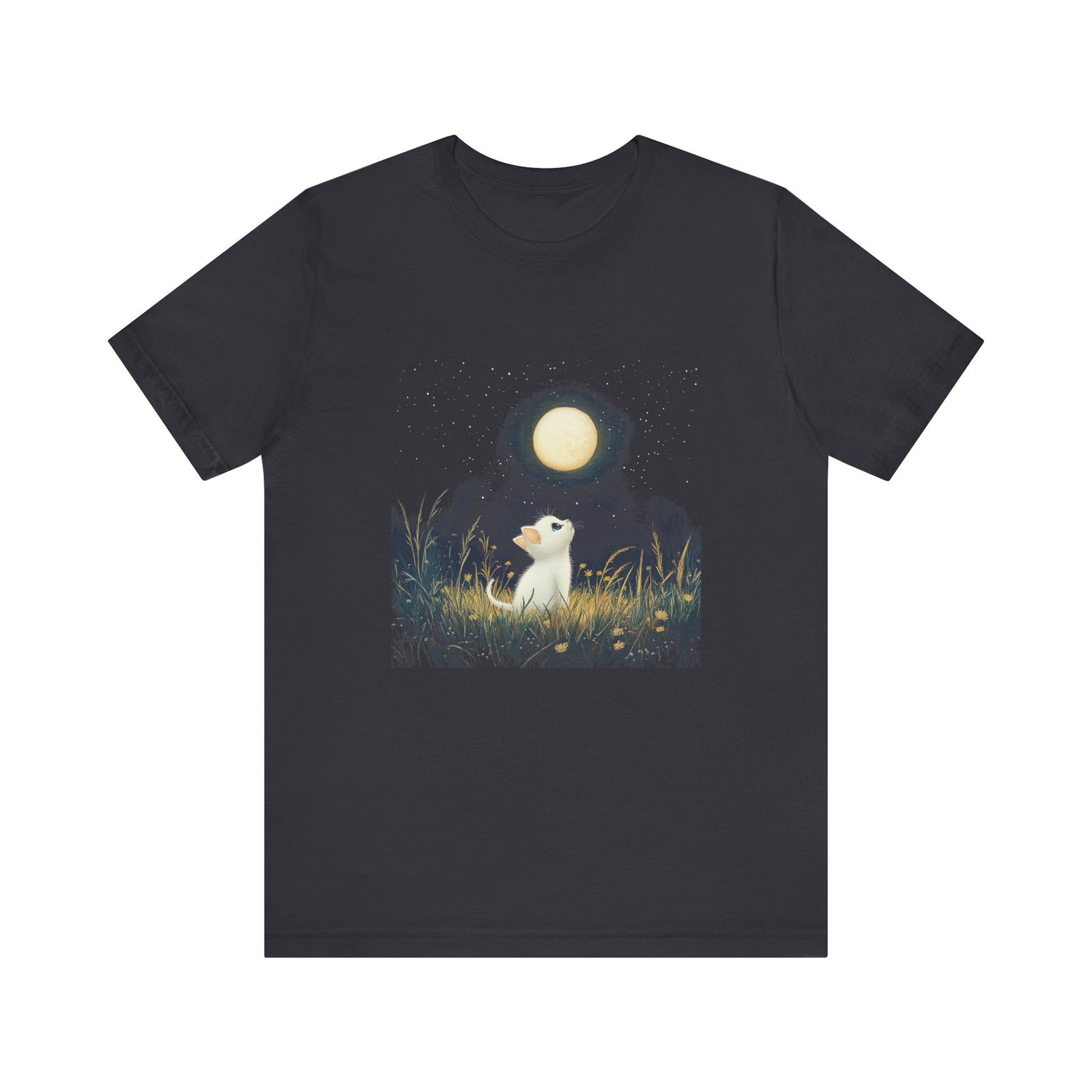 Retro Kitten Moon Tee Shirt, Cat Lover Gift, Moon Cat Top, Vintage Cat Shirt - PopCultureByDesign36