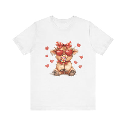 Valentines Highland Cow Shirt, Highland Cow Valentines Shirt, Cow Lover - PopCultureByDesign36