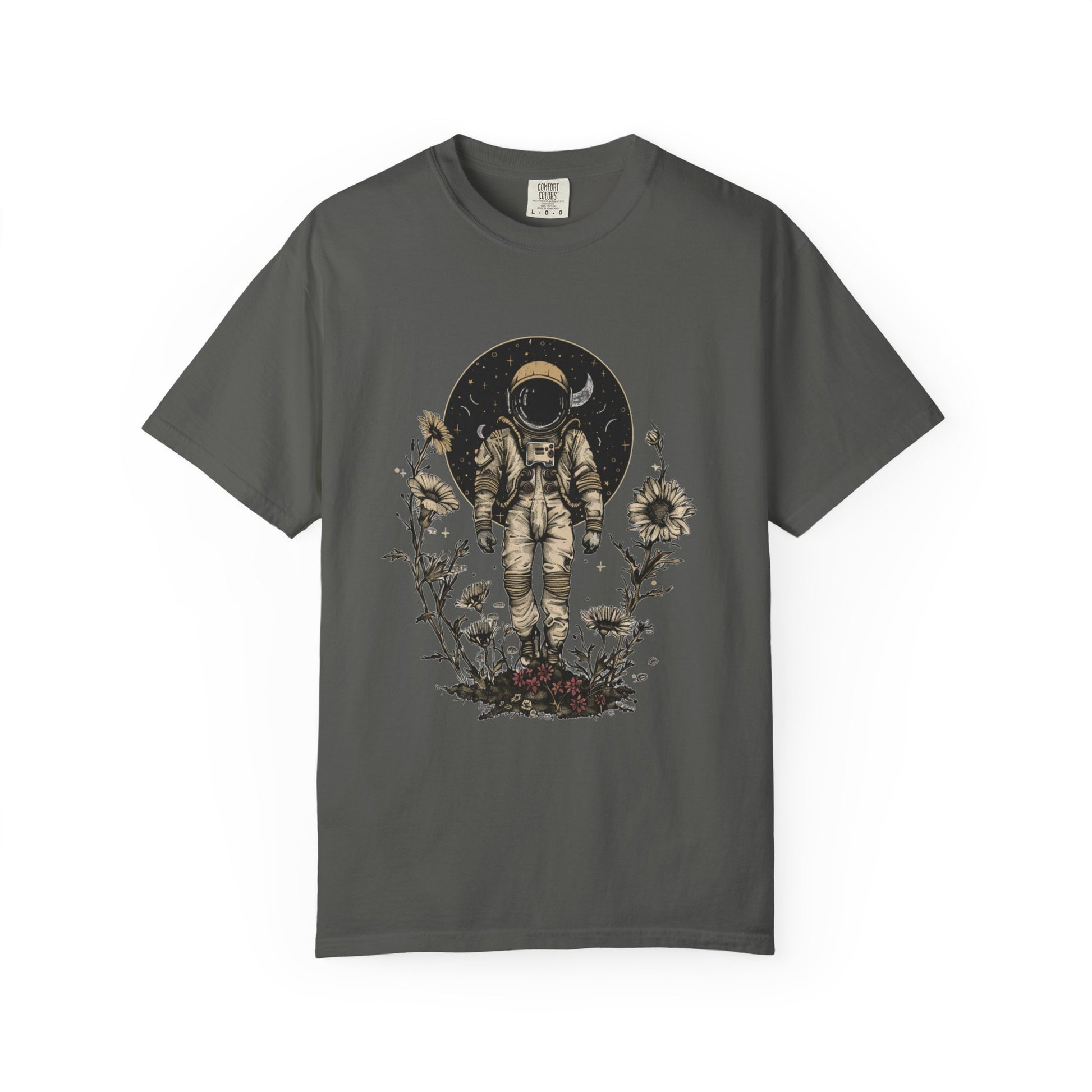 Astronaut Shirt, Boho Astronaut Shirt, Vintage Boho Womens Space Shirt with floral design.