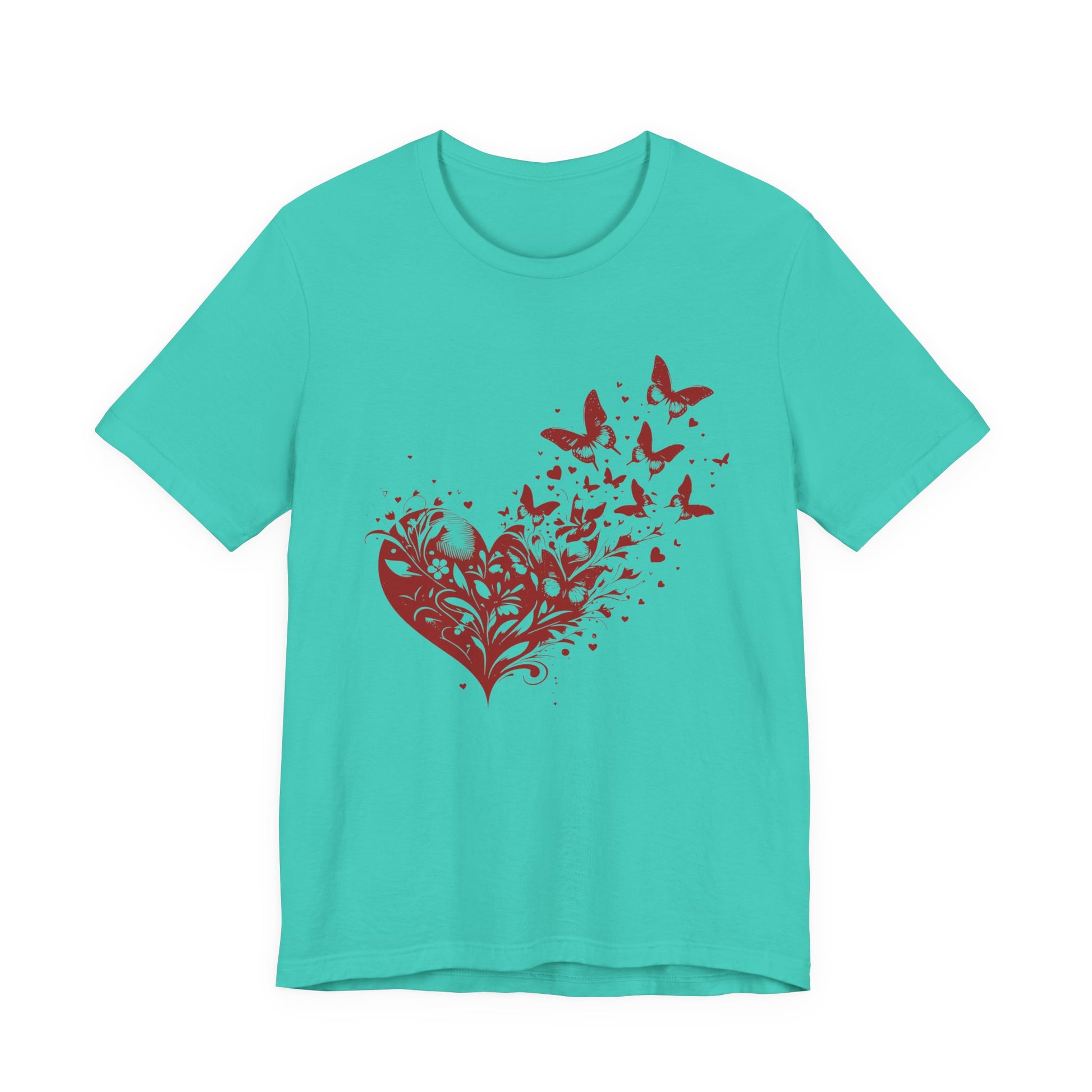 Butterfly Heart Valentines Day Shirt, Butterfly Valentine Tee, Cute Heart T-Shirt - PopCultureByDesign36