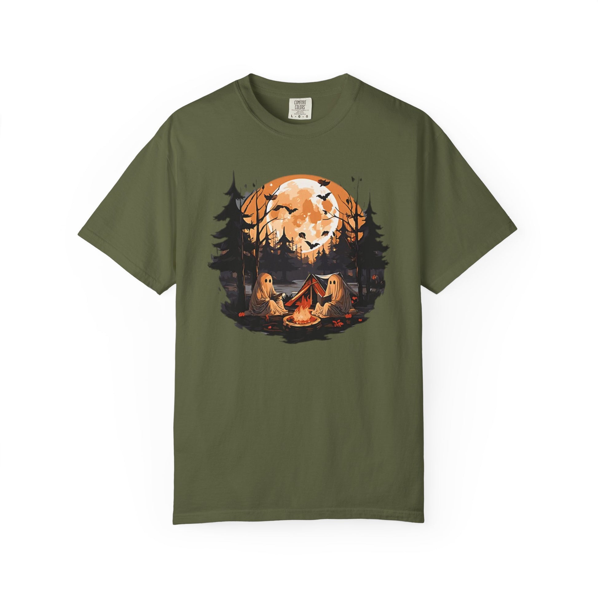 Cute Ghost Shirt, ghost reading Shirt, Cute campfire ghost - PopCultureByDesign36