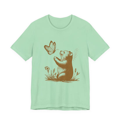 Bear Butterfly Shirt,Vintage Retro Bear Shirt, Cute Butterfly Tshirt - PopCultureByDesign36