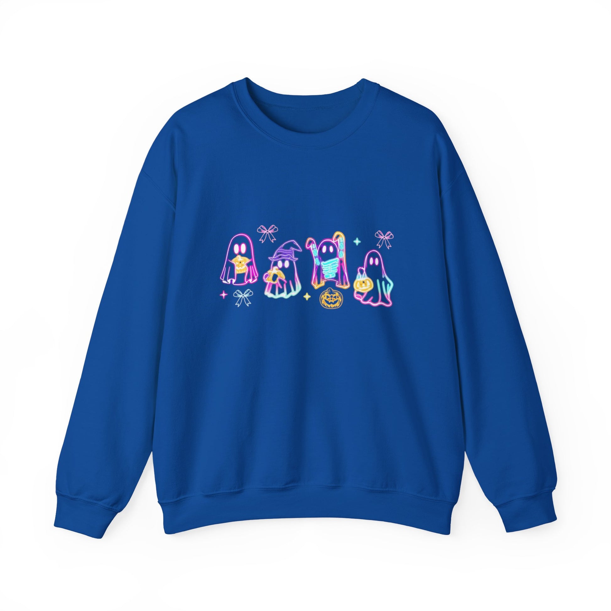 Ghost Neon Color Halloween Sweatshirt, Halloween Party Sweater - PopCultureByDesign36