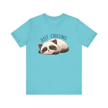 Just Chilling, Lazy Cat Shirt, Cute Cat Shirt, Cat Lover Gift, Funny Cat Shirt - PopCultureByDesign36