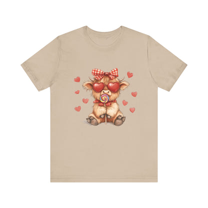 Valentines Highland Cow Shirt, Highland Cow Valentines Shirt, Cow Lover - PopCultureByDesign36