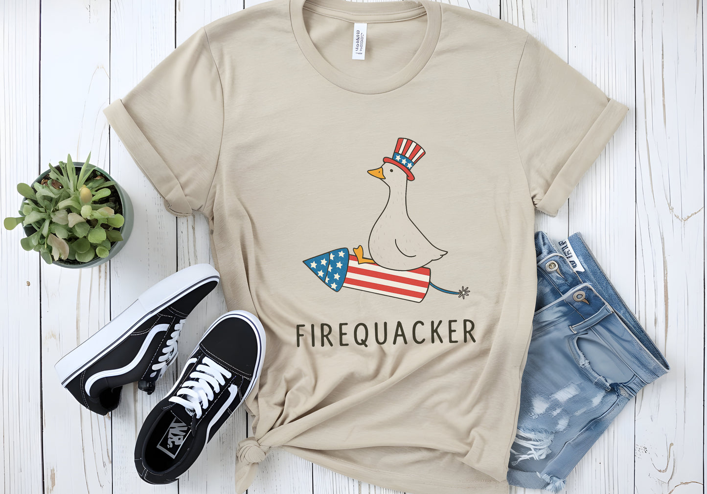 Firequacker Shirt, Funny Fourth Of July Shirt, Funny Goose Shirt - PopCultureByDesign36