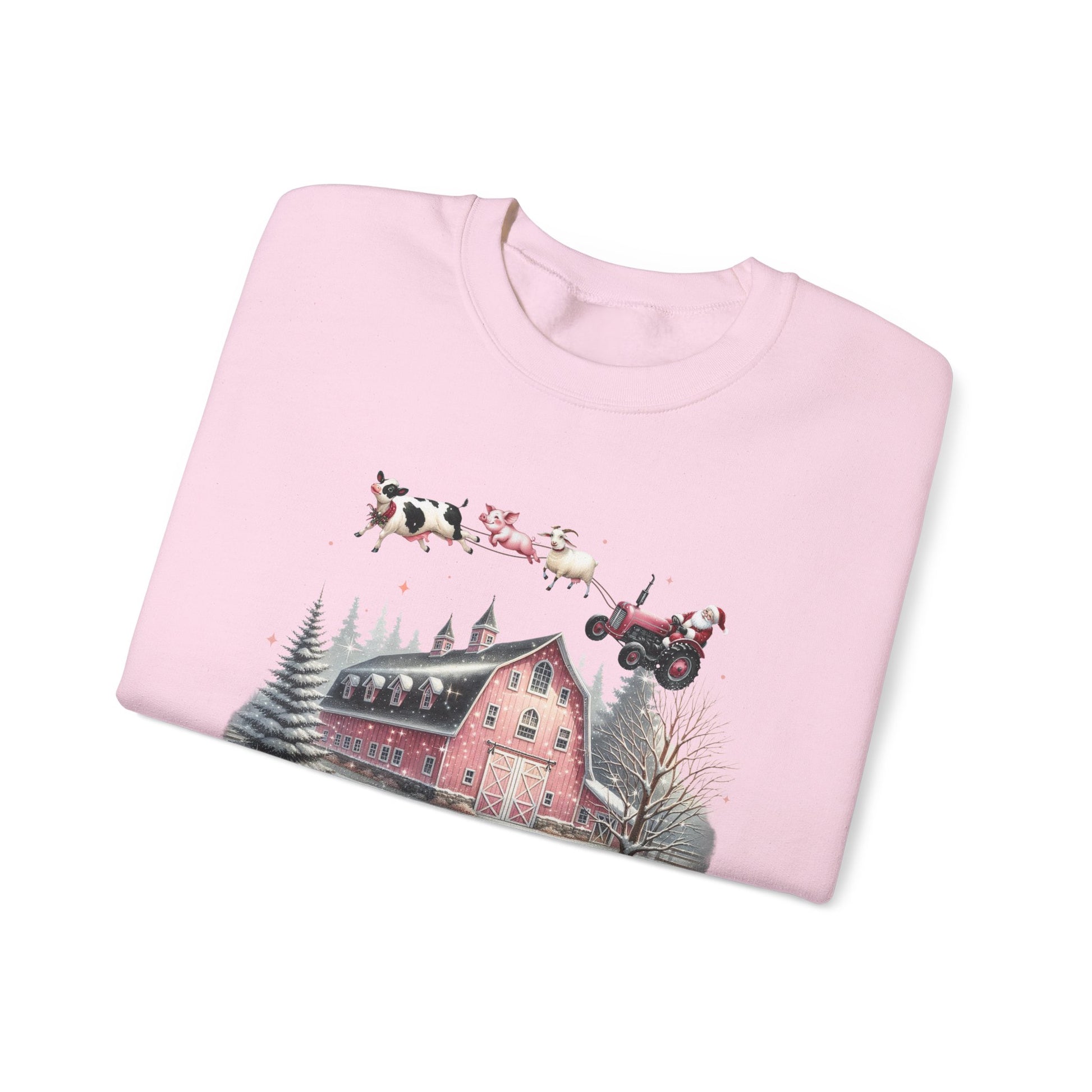 Christmas on the Farm Sweatshirt, Santa Tractor Farmhouse Tee - PopCultureByDesign36