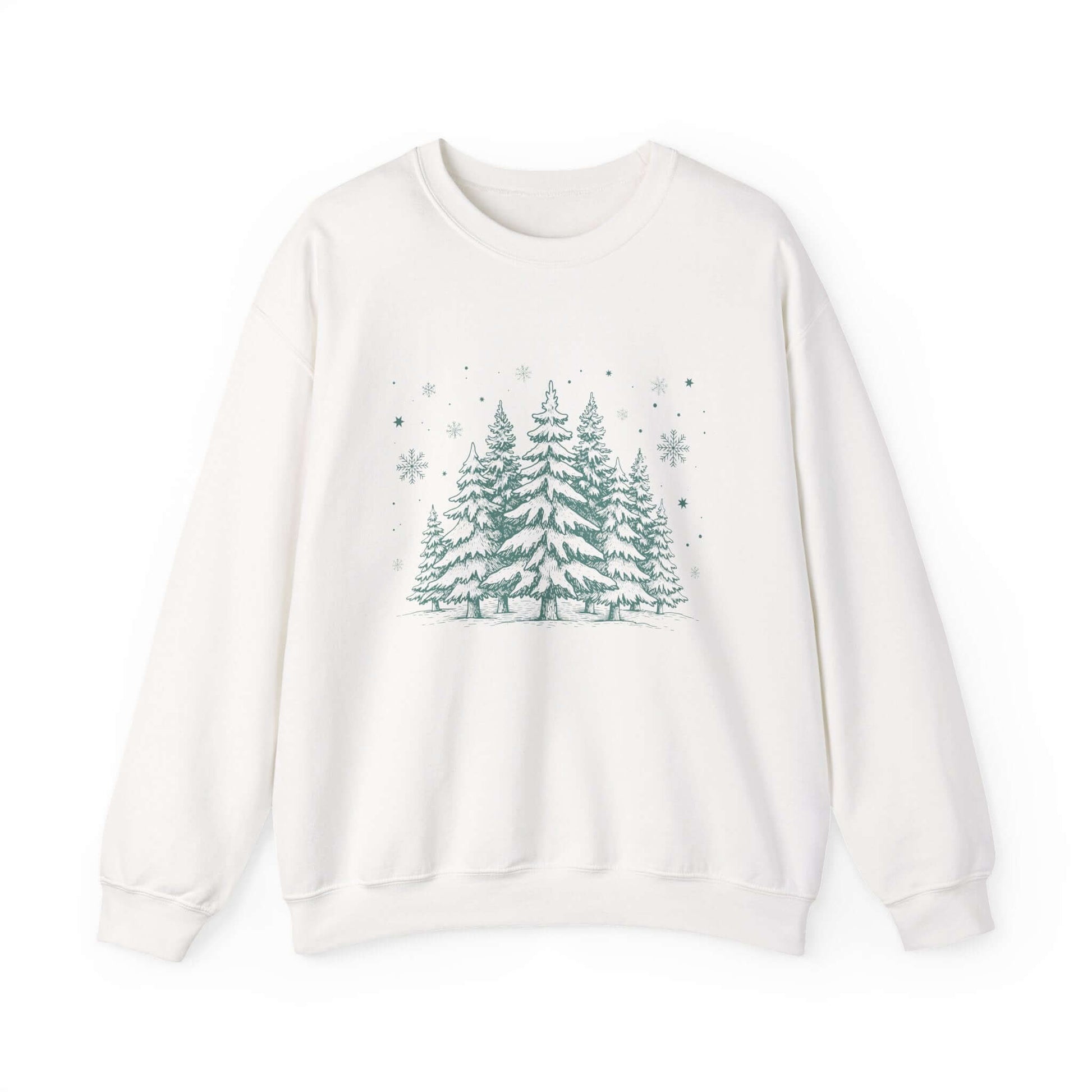 Christmas Tree Crewneck Sweatshirt, Needlework Style, Winter Top - PopCultureByDesign36