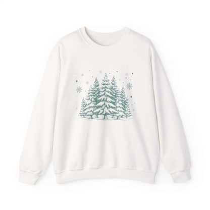 Christmas Tree Crewneck Sweatshirt, Needlework Style, Winter Top - PopCultureByDesign36