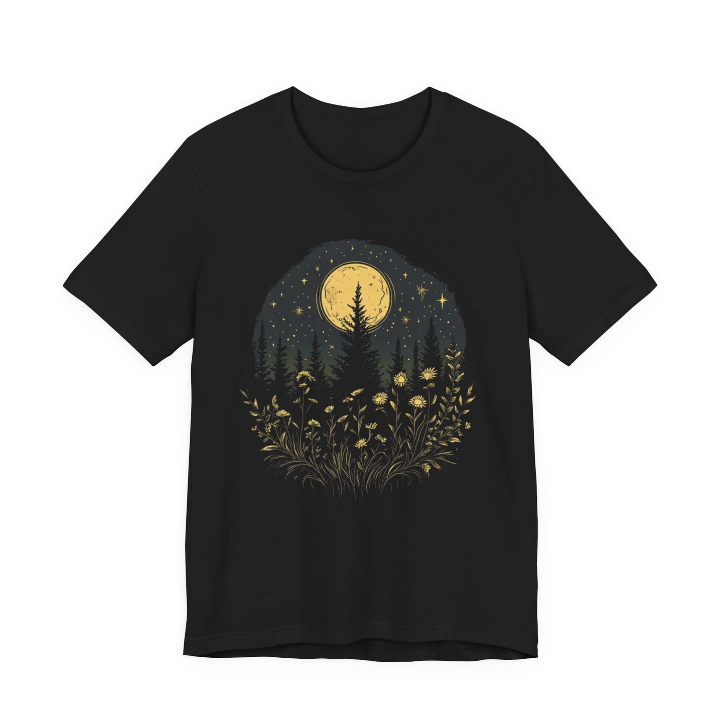Mystic Moon And Flowers Shirt, Mystical Moon Phase Shirt, Boho Vintage Moon - PopCultureByDesign36