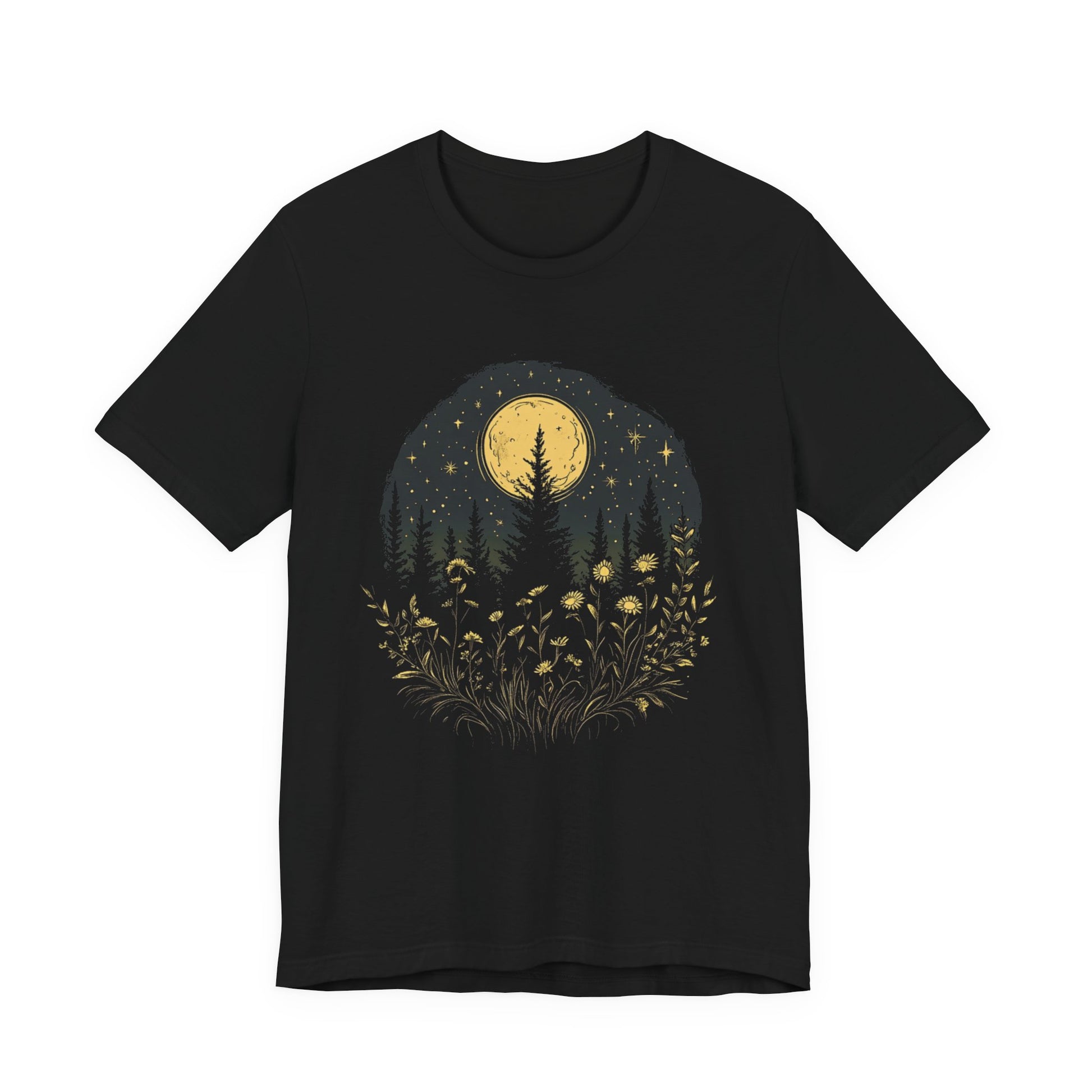 Mystic Moon And Flowers Shirt, Mystical Moon Phase Shirt, Boho Vintage Moon - PopCultureByDesign36