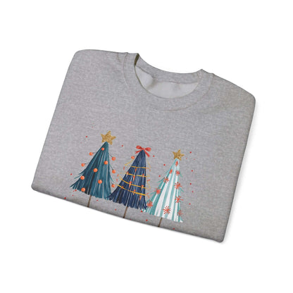 Christmas Watercolor Tree Sweatshirt, Cozy Seasonal Top, Boho XMas - PopCultureByDesign36