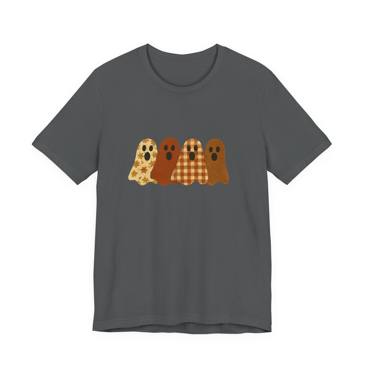 Funny Ghost Patchwork Tee, Cute Ghost Shirt, Boho Halloween Shirt - PopCultureByDesign36