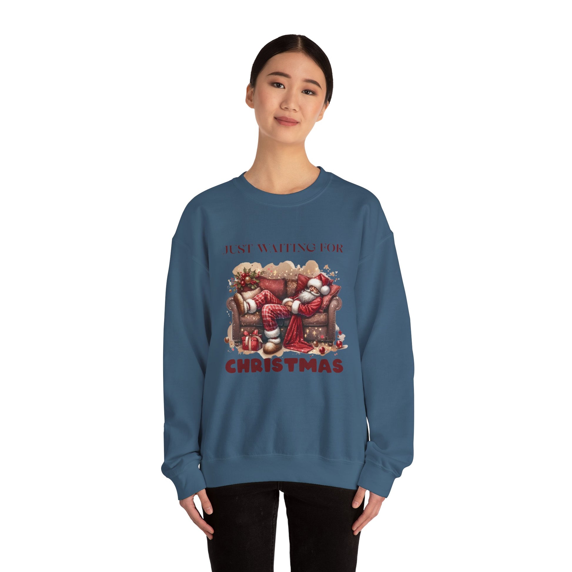 Just Waiting For Christmas Sweatshirt,Santa Clause Shirt ,Funny Christmas Shirt - PopCultureByDesign36