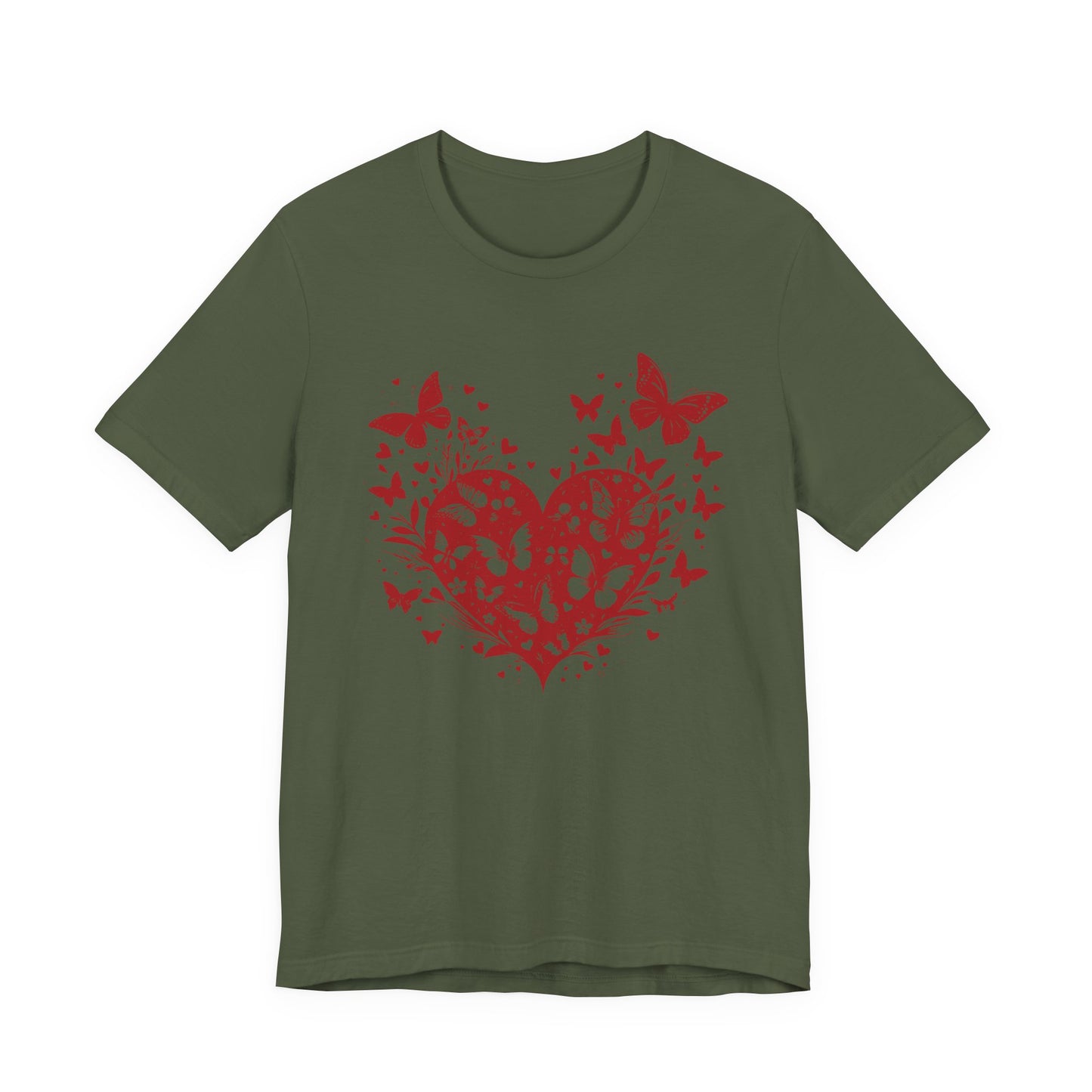 Butterfly Heart Valentines Day Shirt, Butterfly Valentine Tee, Cute Heart T-Shirt - PopCultureByDesign36